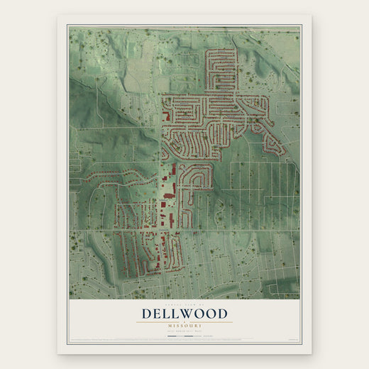 Dellwood, Missouri map print, the full design