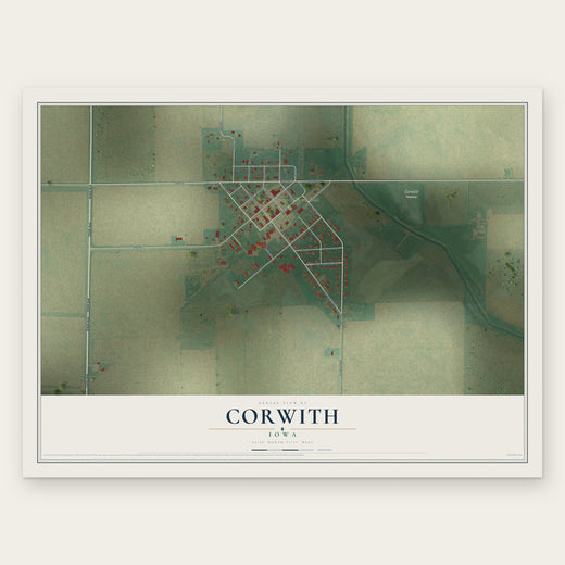 Corwith, Iowa map print, the full design