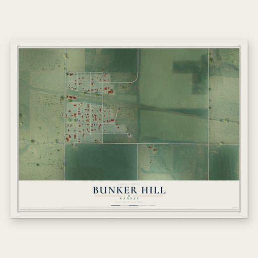 Bunker Hill, Kansas map print, the full design