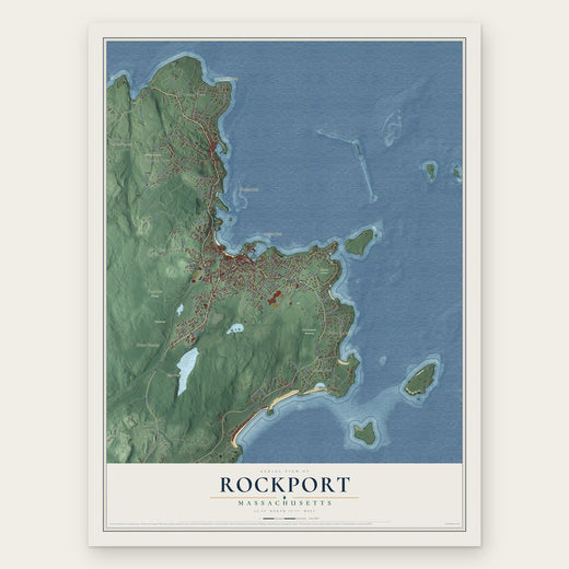 Rockport, Massachusetts map print, the full design