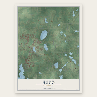 Hugo, Minnesota map print, the full design