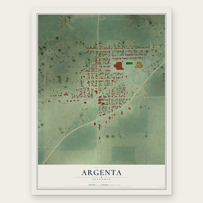 Argenta, Illinois map print, the full design