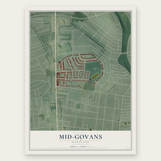 Mid-Govans, Maryland map print, the full design
