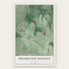Brookview Heights, Georgia map print, the full design