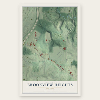 Brookview Heights, Georgia map print, the full design