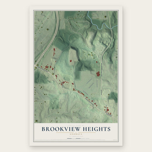 Brookview Heights, Georgia map print, the full design