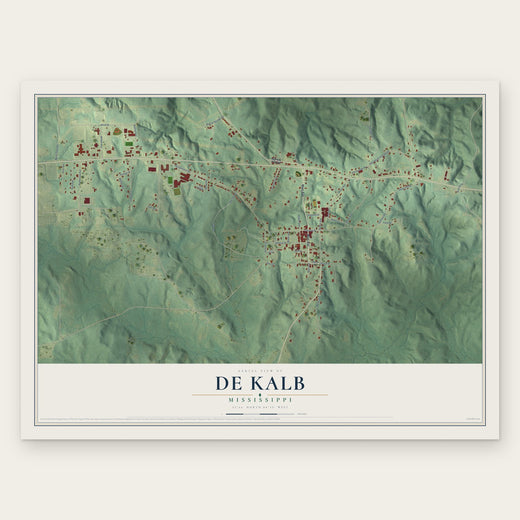 De Kalb, Mississippi map print, the full design