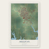 Sullivan, Illinois map print, the full design