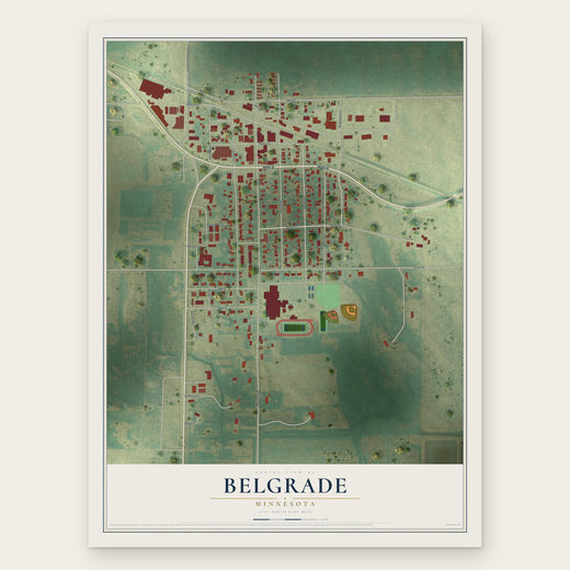 Belgrade, Minnesota map print, the full design