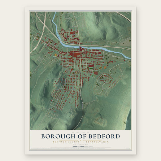 Borough of Bedford, Bedford County, Pennsylvania map print, the full design