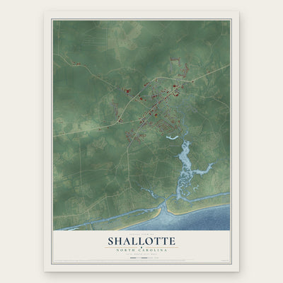 Shallotte, North Carolina map print, the full design