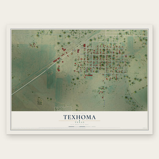 Texhoma, Texas map print, the full design