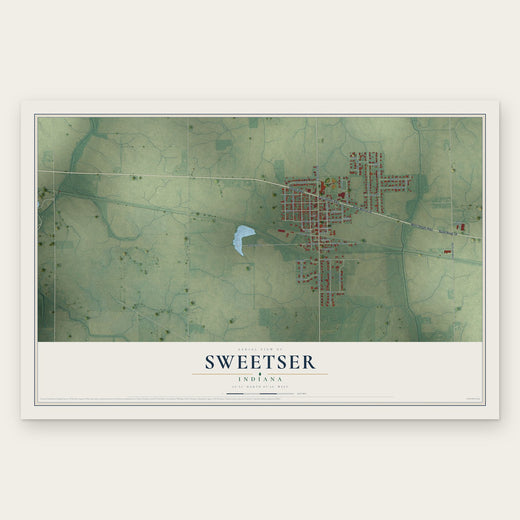 Sweetser, Indiana map print, the full design