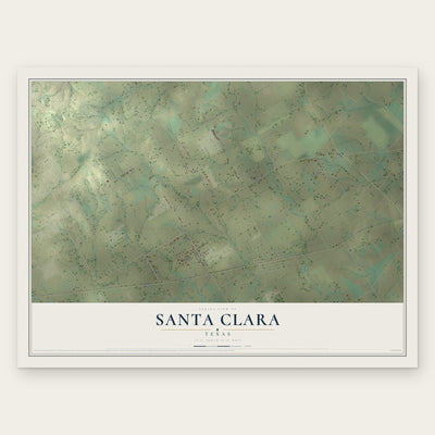 Santa Clara, Texas map print, the full design