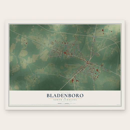Bladenboro, North Carolina map print, the full design