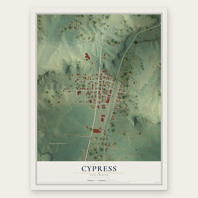 Cypress, Illinois map print, the full design
