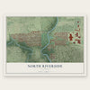 North Riverside, Illinois map print, the full design