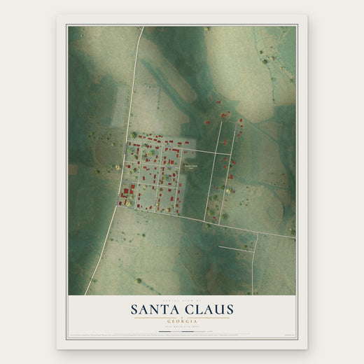 Santa Claus, Georgia map print, the full design