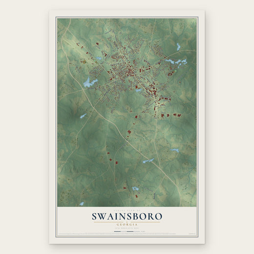 Swainsboro, Georgia map print, the full design