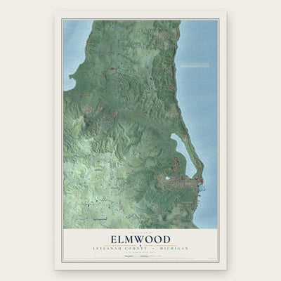 Elmwood, Leelanau County, Michigan map print, the full design