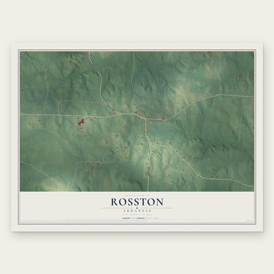 Rosston, Arkansas map print, the full design