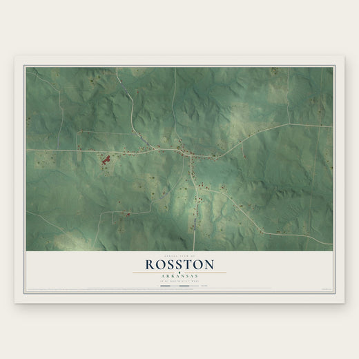 Rosston, Arkansas map print, the full design