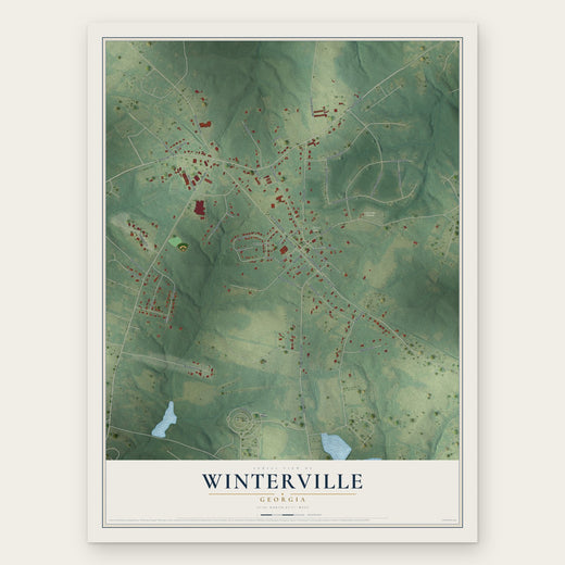 Winterville, Georgia map print, the full design