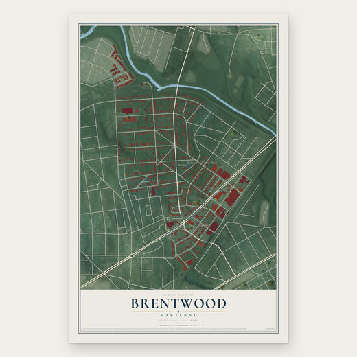Brentwood, Maryland map print, the full design