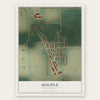 Hoople, North Dakota map print, the full design