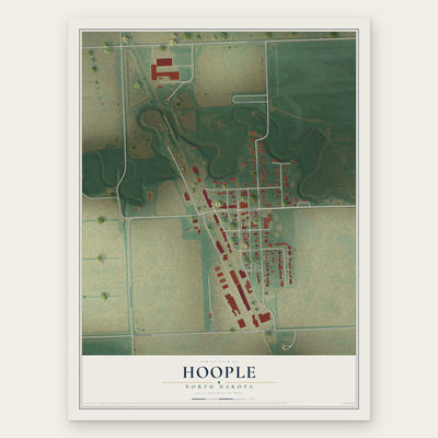 Hoople, North Dakota map print, the full design