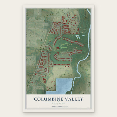 Columbine Valley, Colorado map print, the full design