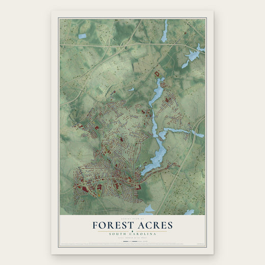 Forest Acres, South Carolina map print, the full design