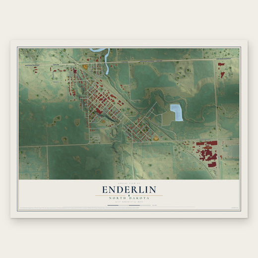 Enderlin, North Dakota map print, the full design