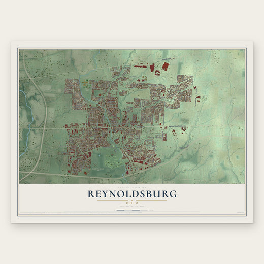Reynoldsburg, Ohio map print, the full design