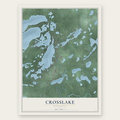 Crosslake, Minnesota map print, the full design