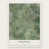 Williston, Florida map print, the full design