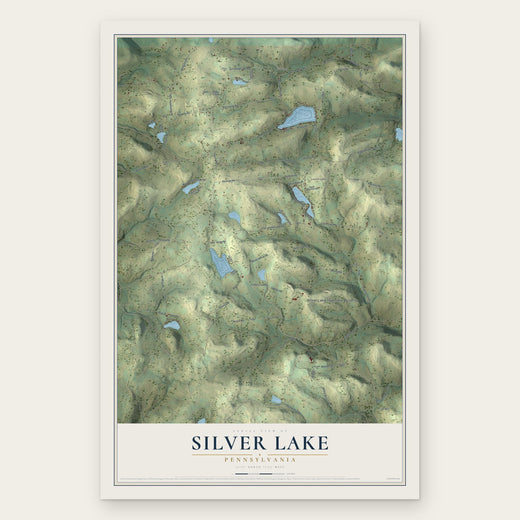 Silver Lake, Pennsylvania map print, the full design