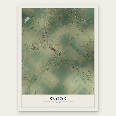 Snook, Texas map print, the full design