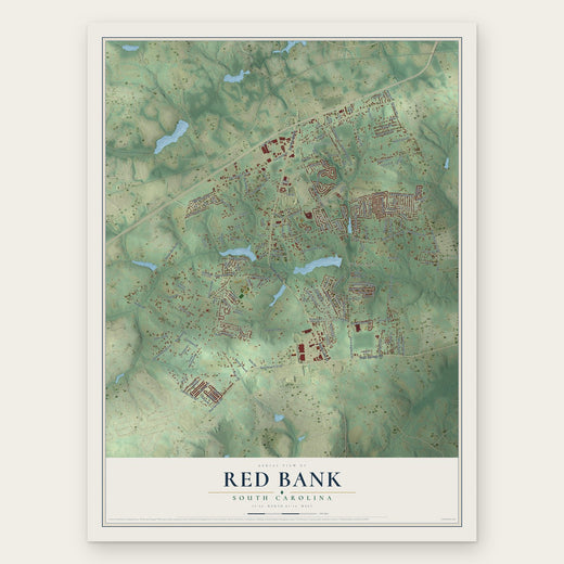 Red Bank, South Carolina map print, the full design