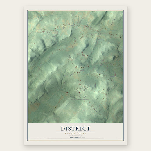 District, Pennsylvania map print, the full design