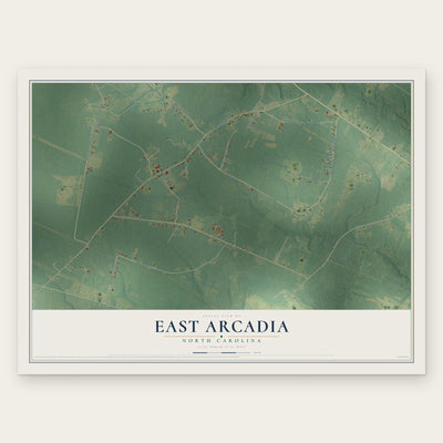 East Arcadia, North Carolina map print, the full design