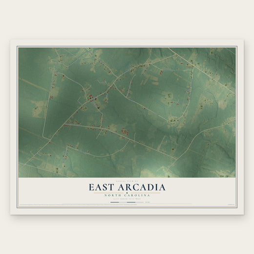 East Arcadia, North Carolina map print, the full design