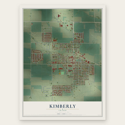 Kimberly, Idaho map print, the full design
