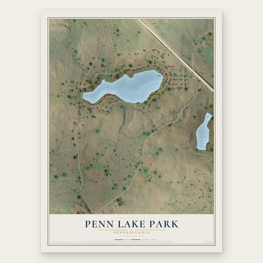 Penn Lake Park, Pennsylvania map print, the full design