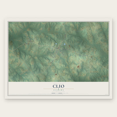 Clio, Alabama map print, the full design
