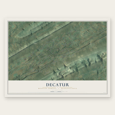 Decatur, Mifflin County, Pennsylvania map print, the full design