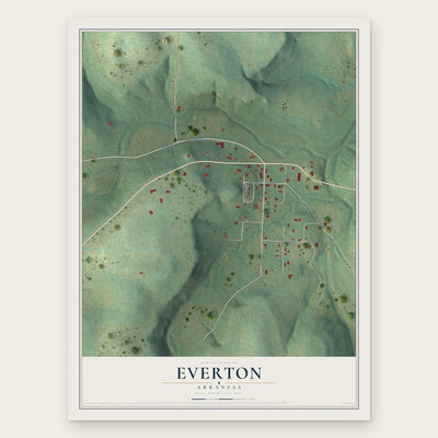 Everton, Arkansas map print, the full design