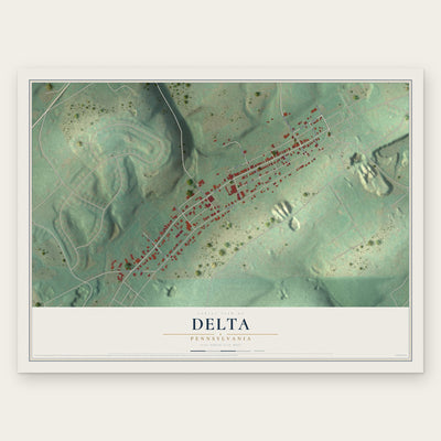 Delta, Pennsylvania map print, the full design