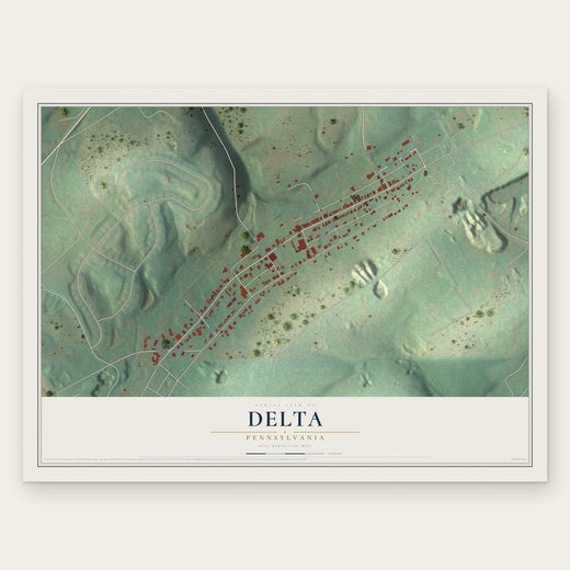 Delta, Pennsylvania map print, the full design