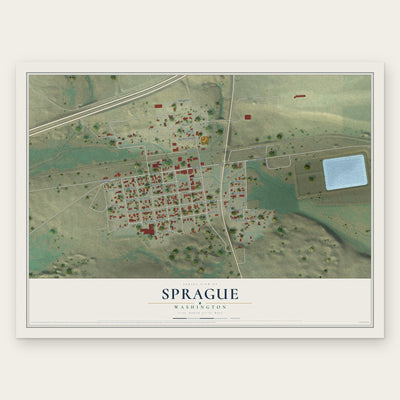 Sprague, Washington map print, the full design